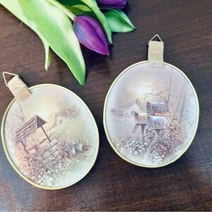 Rustic Vintage Wall Decor Set - Cream and Gold